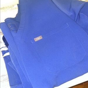 Figs denim blue Catarina scrub top